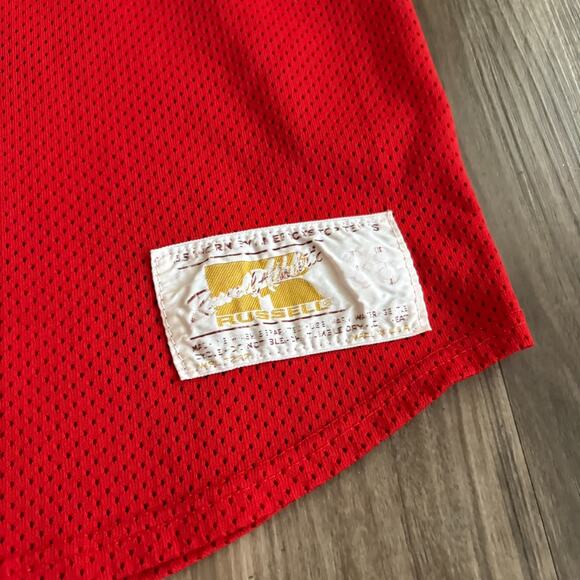 Vintage 1970s Russell Athletic Basketball Jersey Size S 38 Central Red - Picture 2 of 7